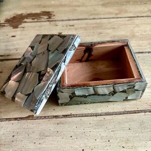 Vintage Lucite Abalone Shell Trinket Box